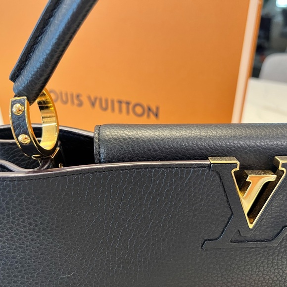 💯Authentic Louis Vuitton Capucines GM black Noir Tote Bag - Picture 9 of 14